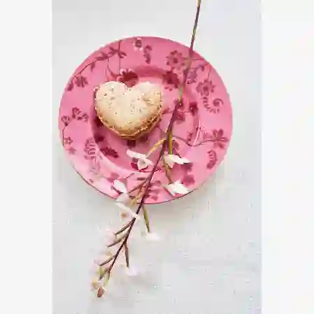 Resim Jolie Pembe Petit Four Tabağı 12 cm