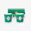 Resim Love Birds Yeşil Madalyon Desenli İkili Küçük Mug Seti 150 ml