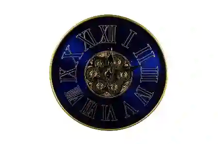 Resim Gold Lacivert Duvar Saati 60x9cm