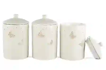 Resim Mikasa Moor Papiliora Açık Gri 3lü Kavanoz 10x17cm 750ml