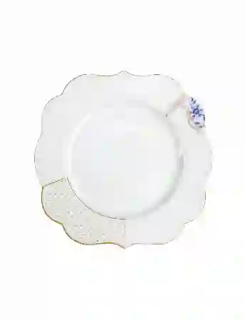 Resim Pip Studio Royal White Mavi Beyaz Porselen Yemek Tabağı