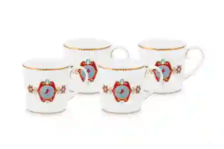 Resim Love Birds Beyaz 4 lü Mug Seti 250 ml