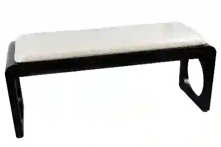 Resim Mikasa Moor Beyaz Siyah Ahşap Ayaklı Bench 123x40x53cm