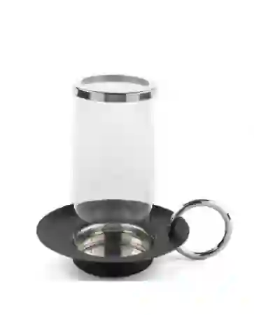 Resim Mikasa Moor Siyah Kulplu Camlı Mumluk 25x20x24cm