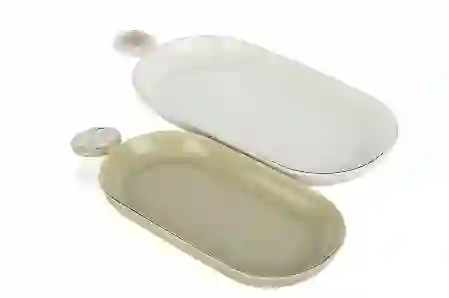 Resim Mikasa Moor Rosaria Krem Beyaz 2li Oval Tabak 30x14- 26x11cm