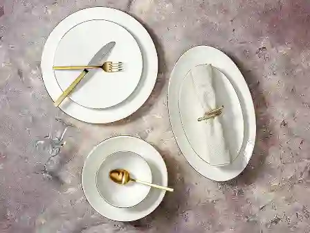 Resim Porland Illusion Gold 60 Parça 12 Kişilik Yemek Takımı