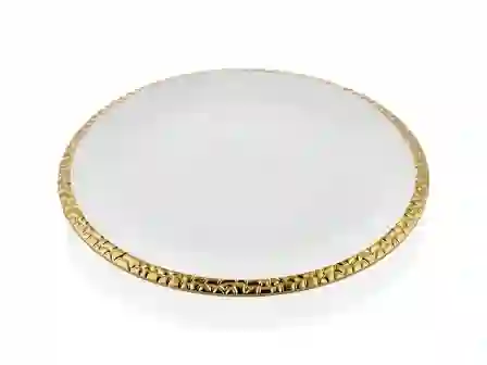 Resim MESH BEYAZ GOLD PASTA TABAGI 21X21X2,5 CM (6)