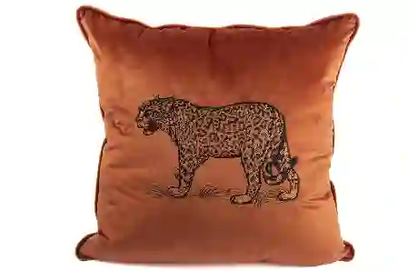 Resim Mikasa Moor Leopar Nakışlı Turuncu Yastık 50x50cm
