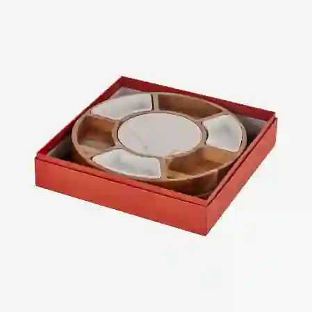 Resim Chiara Alessi Acacia Elegance Kahverengi Ahşap Peynir Sunum Tabağı