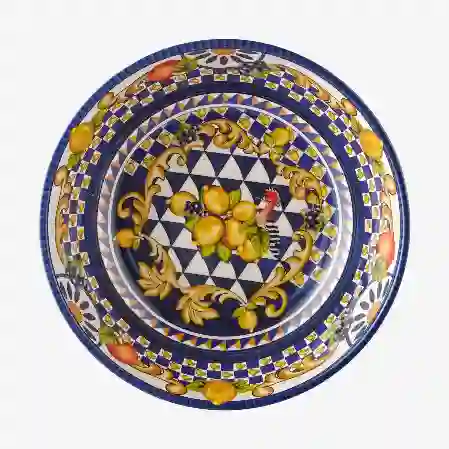 Resim Chiara Alessi Capri Mavi Limon Buketi Kasesi 20cm