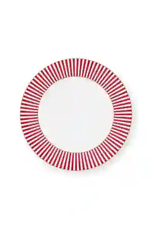 Resim Royal Çizgili Pembe Tabak 17 cm