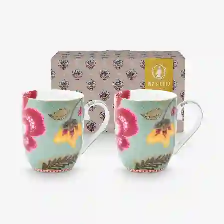 Resim Fantasy Blooming Tales Mavi İkili Küçük Mug Seti 145 ml