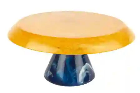 Resim Misty Mavi Turuncu Kek Standı 31x15cm