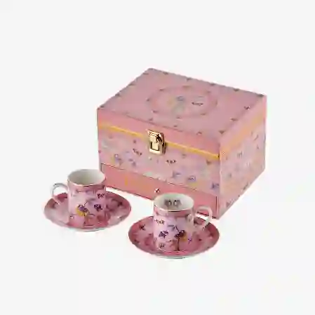 Resim Chiara Alessi Ballerina Pembe Porselen Kahve Fincan Seti 120 ml