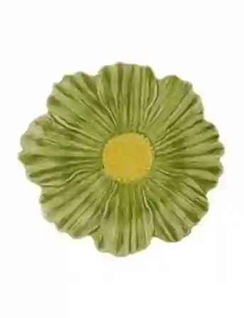 Resim Maria Flor Çiçekli Yeşil Tabak 23 cm