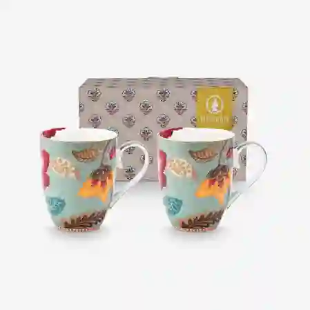Resim Fantasy Blooming Tales Mavi İkili Büyük Mug Seti 350 ml