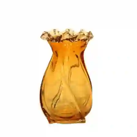 Resim Lucky Art Dekoratif Detaylı Modern Cam Vazo 17,5*17,5*34