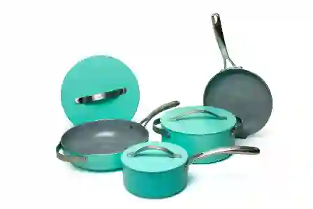 Resim Bigatti Alia 7 Parça Seramik Tencere Seti - Yeşil