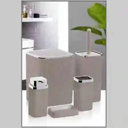 Resim Kosova 5'li Banyo Set - Krom Kahverengi