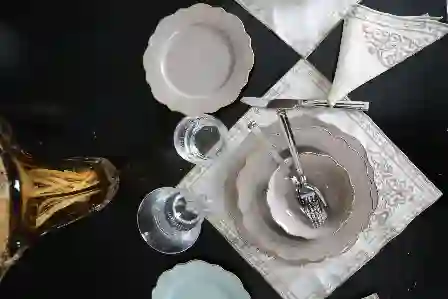 Resim Laurance Taş Rengi New Bone China Yemek Takımı 24 Parça