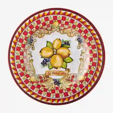 Resim Chiara Alessi Capri Kırmızı Limon Buketi Tabak 21,5cm &Chiara Alessi&