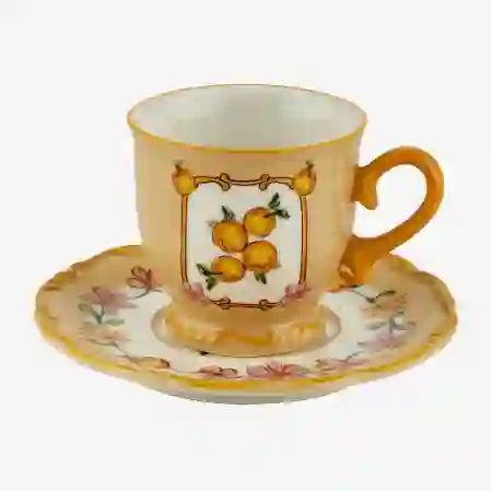 Resim Stoneware Il Sogno Turuncu Türk Kahvesi Fincanı 2 Li Set