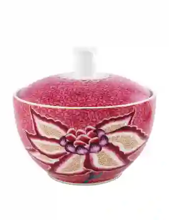 Resim Pip Studio Flower Festival Kırmızı Porselen Şekerlik 300ml