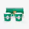 Resim Love Birds Yeşil Madalyon Desenli İkili Mug Seti 250 ml