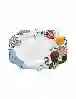 Resim Pip Studio Royal Beyaz Mavi Çiçek Desenli Oval Servis Tepsisi 40 Cm.