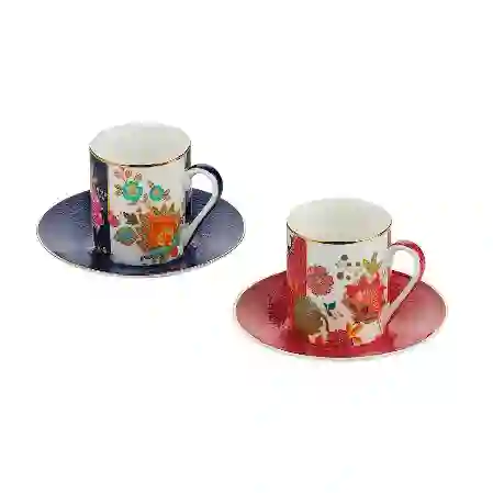 Resim Lucky Art Etro Bone 2'li Kahve Fıncanı Setı 100Cc