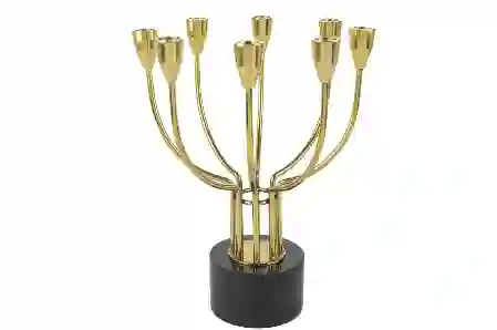 Resim Mikasa Moor Gold Siyah 8 Kollu Şamdan 30x29x38cm