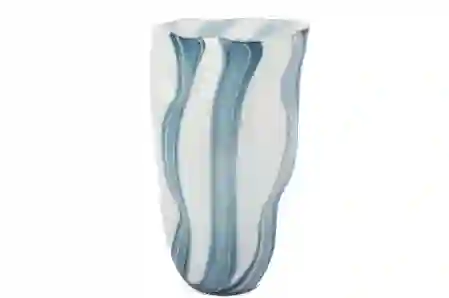 Resim Mikasa Moor Mavi Beyaz Cam Vazo 24x23x36cm