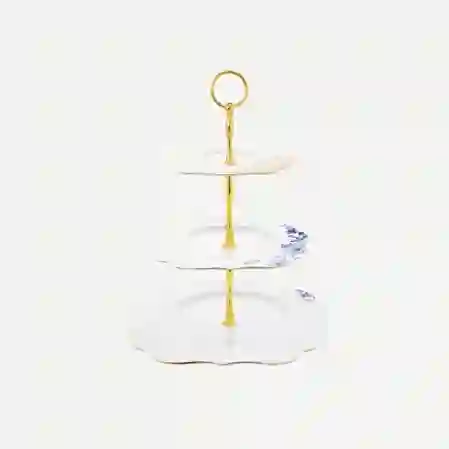 Resim Pip Studio Mavi Beyaz Porselen 3 Katlı Servis 28cm Royal Collection