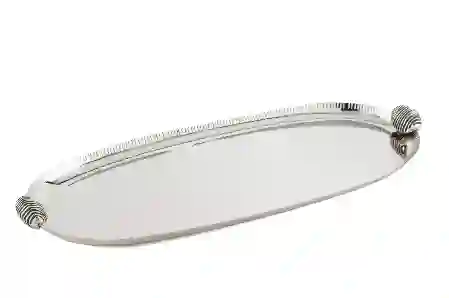 Resim Gümüş Oval Tepsi 46x19x4cm