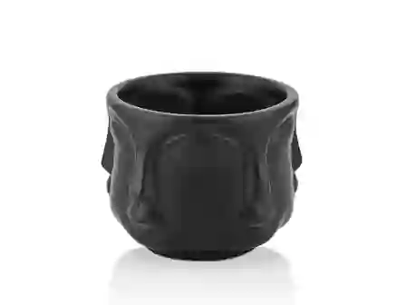 Resim Lamedore Havelka Suratlı Siyah Dekoratif Küçük Boy Saksı 10x10x7.6cm