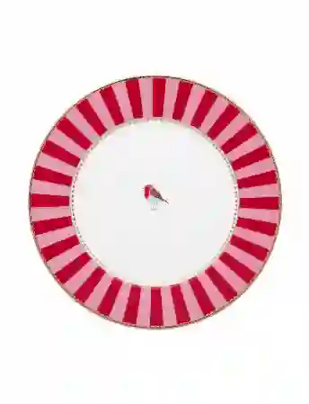 Resim Pip Studio Love Birds Kırmızı Pembe Porselen Pasta Tabağı 17cm