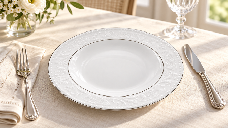 Resim Porland Hazan Platin Yaldız Çukur Tabak 22Cm