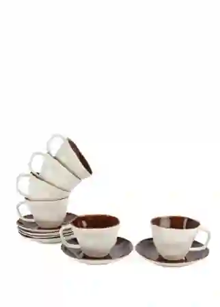 Resim Mikasa Moor Beyaz Karamel 6lı Çay Fincan Seti 250cc