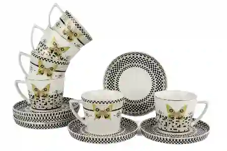 Resim Monarch Siyh Beyz 6lı Çay Fincan Set 220cc