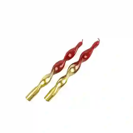 Resim Gold Kırmızı 2li Mum 25cm