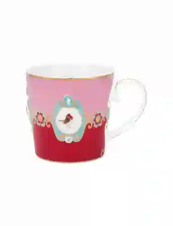 Resim Pip Studio Kırmızı Pembe Porselen Kupa 250ml Love Birds Collection