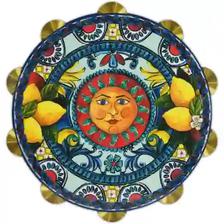 Resim TAMBURELLO GÜNEŞ KESME TAHTASI BÜYÜK  30 CM Ø - MAVİ