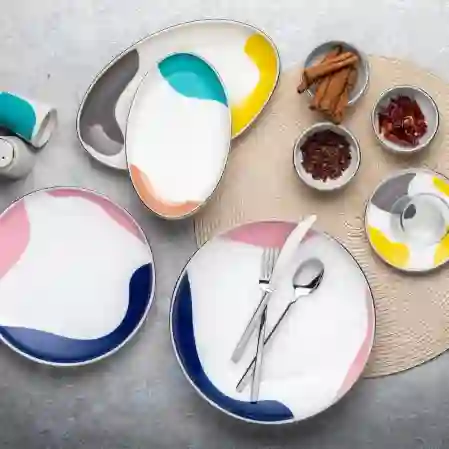 Resim Aryıldız Colorbrush 6 Kişilik 31 Parça Kahvaltı Takımı