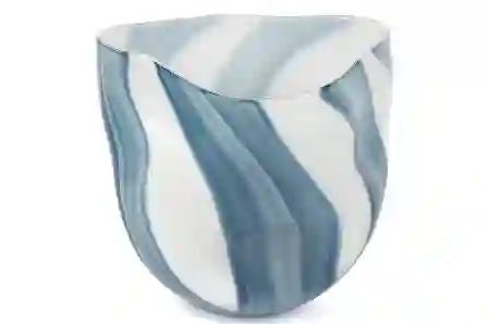 Resim Mikasa Moor Mavi Beyaz Cam Vazo 23x22x20cm