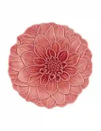 Resim Maria Flor Çiçekli Pembe Tabak 22 cm