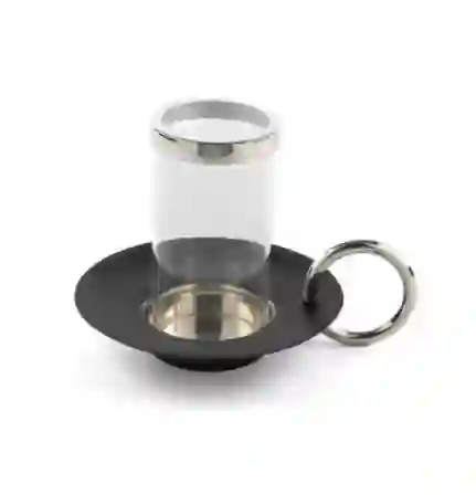 Resim Mikasa Moor Siyah Kulplu Camlı Mumluk 22x17x15cm