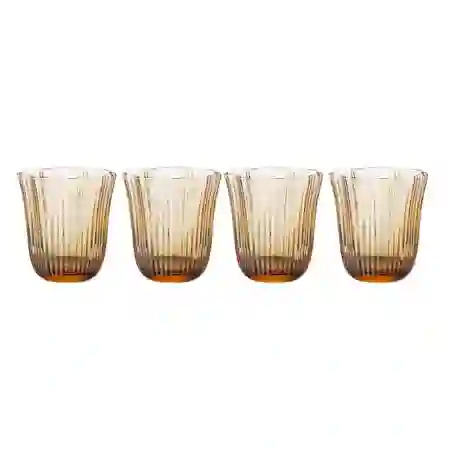 Resim Lucky Art Paısley 4Lu Cam Su Bardagı Setı Amber