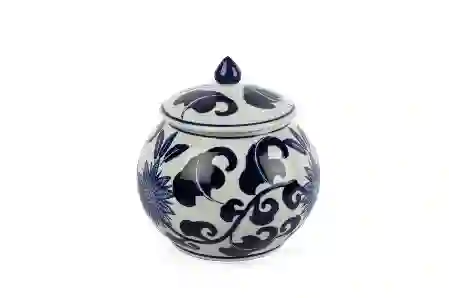 Resim Mikasa Moor Blue Blanc Kapaklı Küp 20x20cm