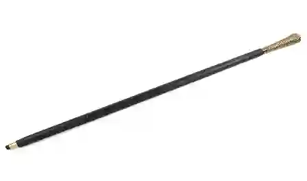 Resim Gold metalli siyah deri kaplı baston 98cm