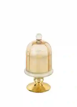 Resim Mikasa Moor Gold Amber Kapaklı Cam Mum Espresso Martini 8X16Cm